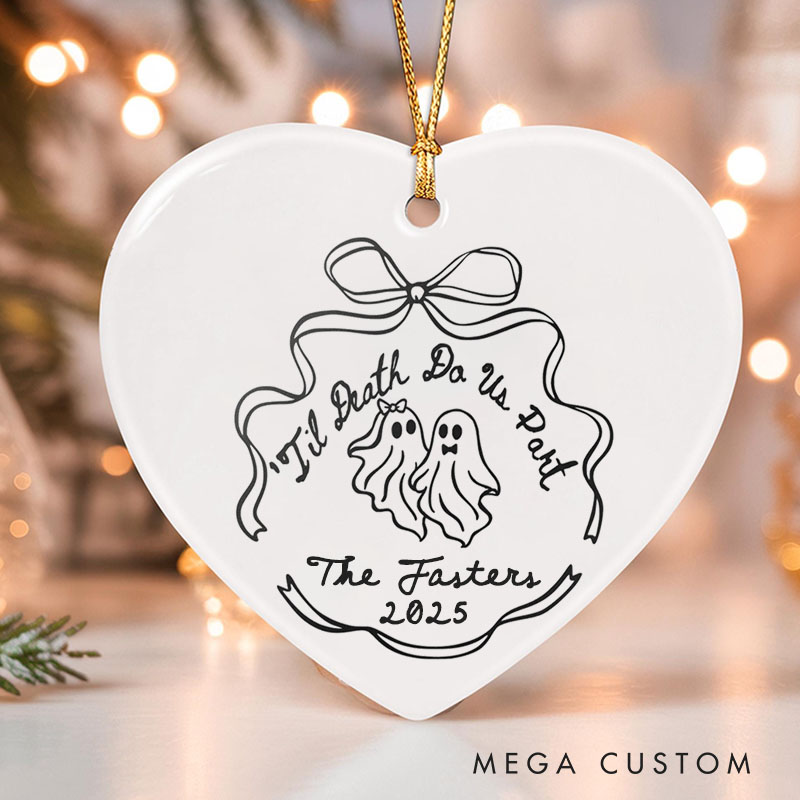 Personalized Til Death Do Us Part Halloween-Themed Ornament Couple 2025 Halloween Ornament Gift Wife Husband Halloween Gift Ornament