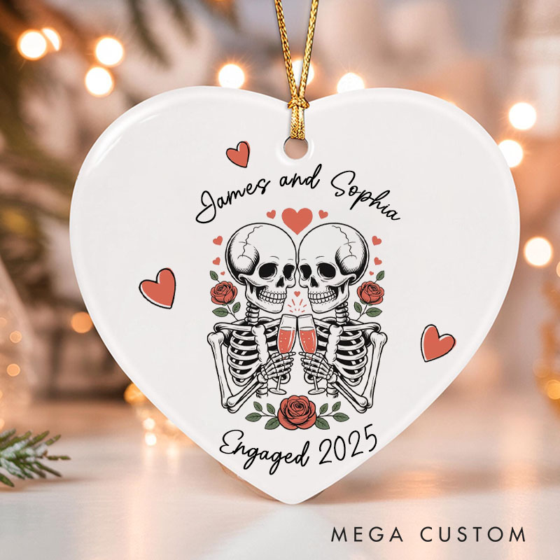 Personalized Couple Skeleton Ornament Romantic Halloween Ornament for Husband Wife Anniversary Gift Ornament Couple Halloween Gift