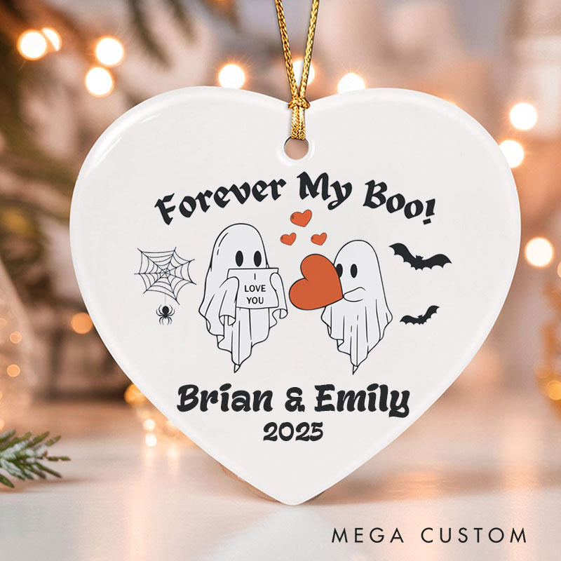 Personalized Forever My Boo Ghost Couple Ornament Cute Halloween Ghost Ornament Couple Halloween Gift Couple Autumn Gift Ornament