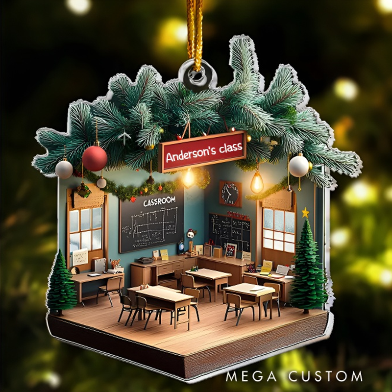 Personalized Teacher Christmas Ornament Custom Name Acrylic Ornament Christmas Gift for Teachers