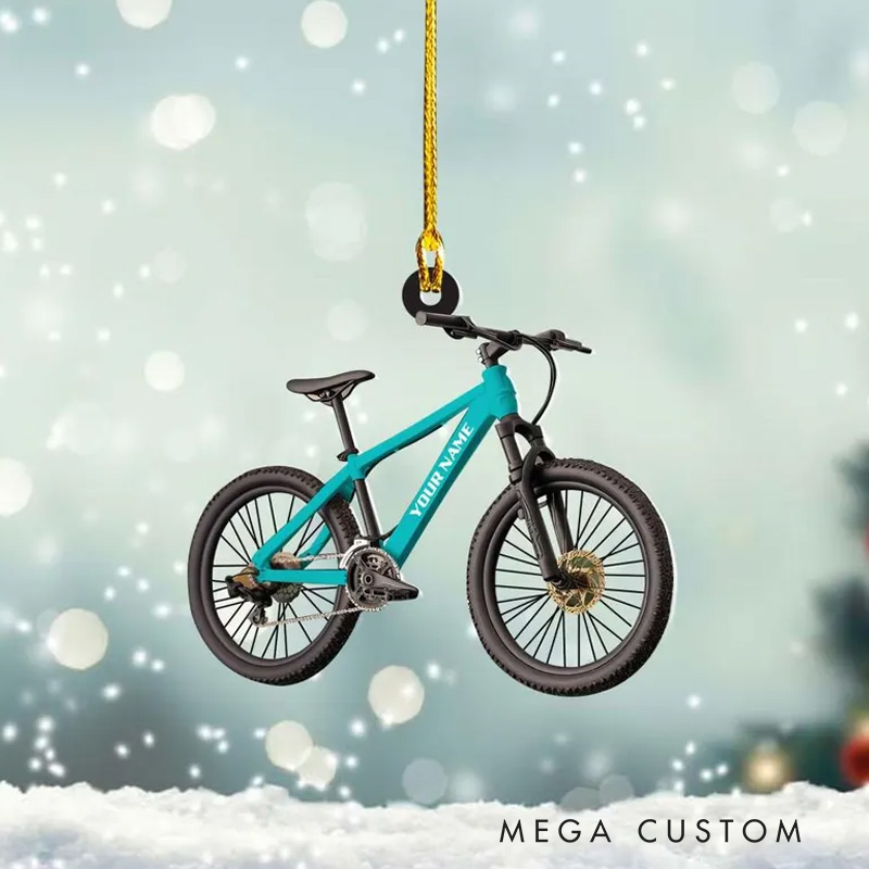 Personalized Custom Name Bicycle Christmas Ornaments Bicycle lovers Gift Biker Xmas Ornament