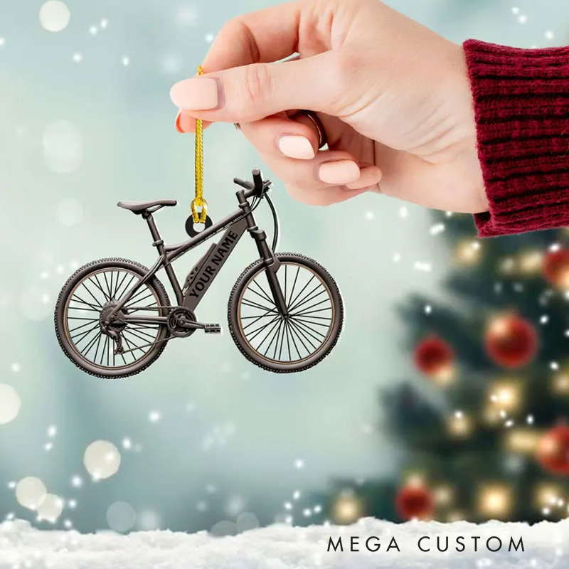 Personalized Bicycle Christmas Ornament 2D Flat Ornament Cycling Ornament Bicycle Gift Christmas Gift For Bicycle Rider