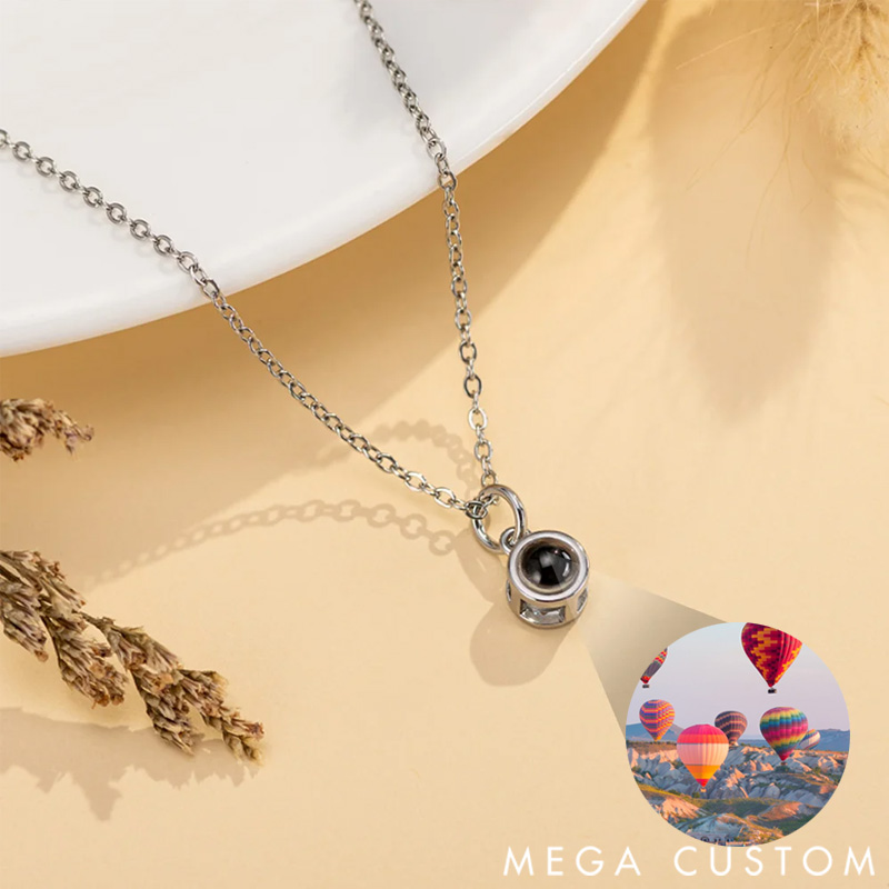 Personalized Bubble Design Projection Necklace A Memorable Travel Gift for Travel Lovers