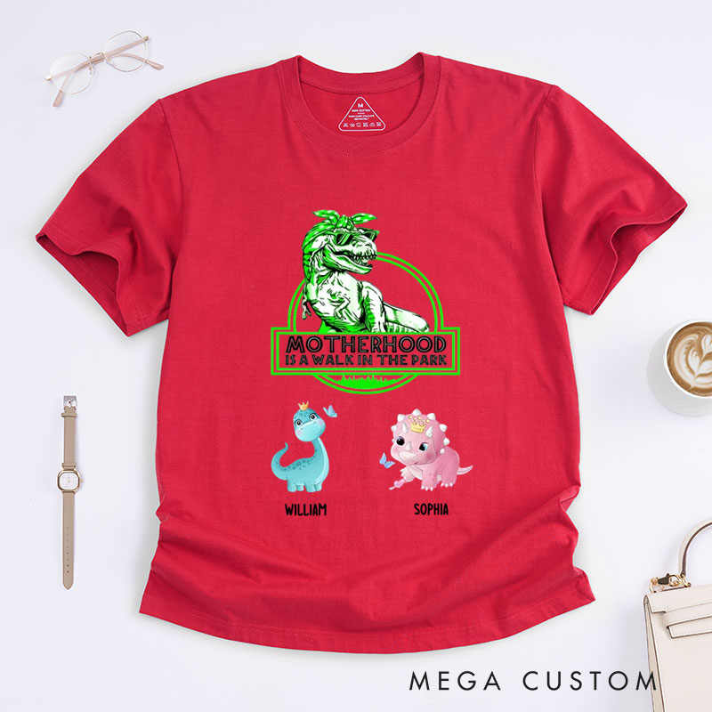 Personalized Motherhood is a Walk in the Park Classic T-shirt