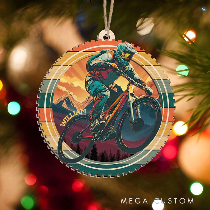 Personalized Cycling Suncatcher Ornament Mountain Biking Bicycle Gift