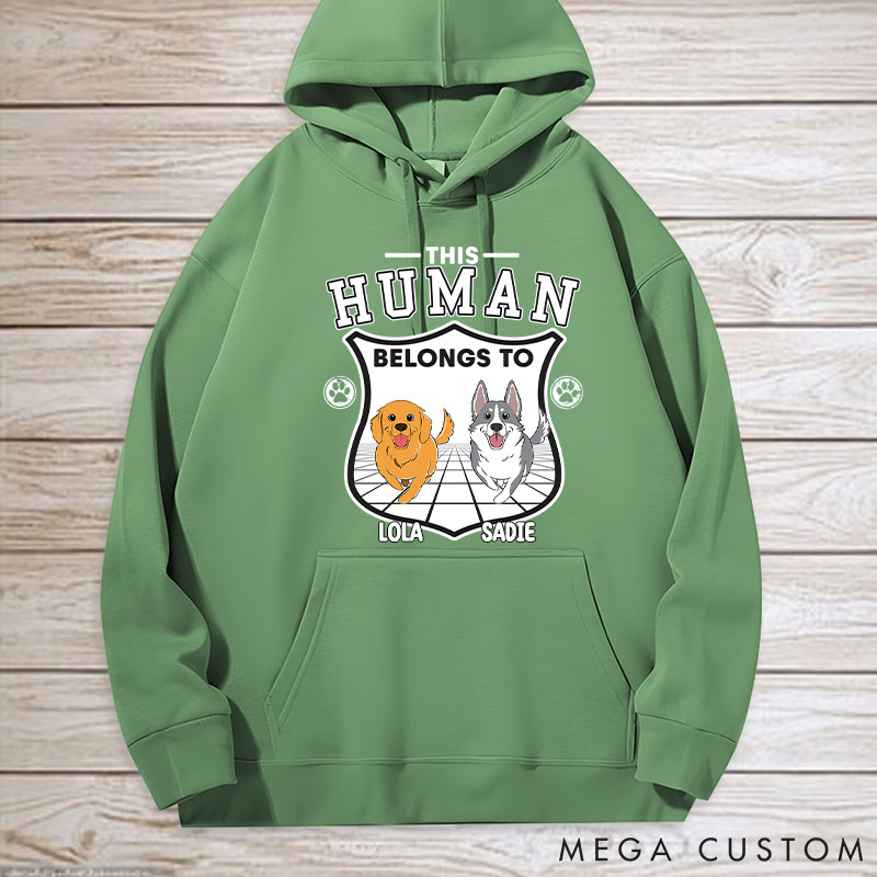 Personalized Dog Lover Human Belongs to Dogs Classic Hoodies