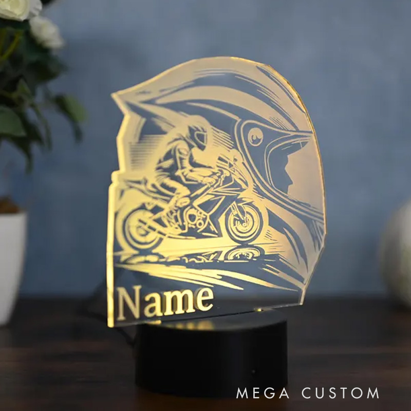 Personalized Custom Motorbike Dirt Bike Night Light LED Motorcycle Lamp Gift Idea for Fans and Enthusiasts