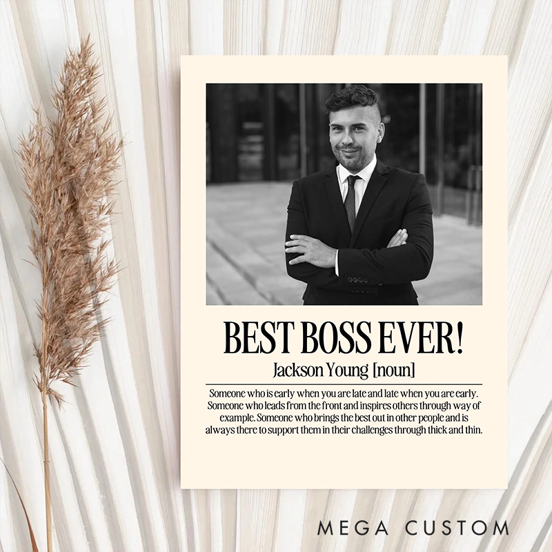Personalized Coworker Portrait Poster Print Gift Best Boss Design Home Classroom Wall Art Unique Gift for Boss
