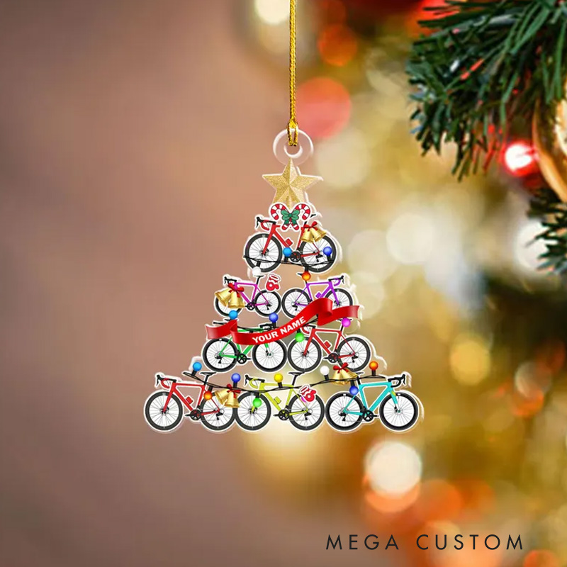 Personalized Customized Bicycle Christmas Ornament for Tree Decorations Bike Cycling Ornament