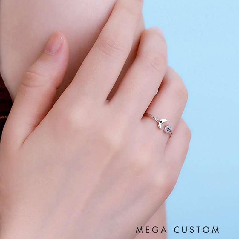 Personalised Sun and Moon Zodiac Ring for Birthday Graduation Anniversary Christmas or Other Special Occasions
