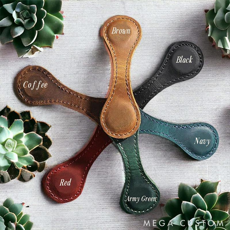 Personalized Leather Magnetic Bookmark Engraved Initials Bookmark Leather Bookmark Handmade Reader Gift Book Lover Gifts