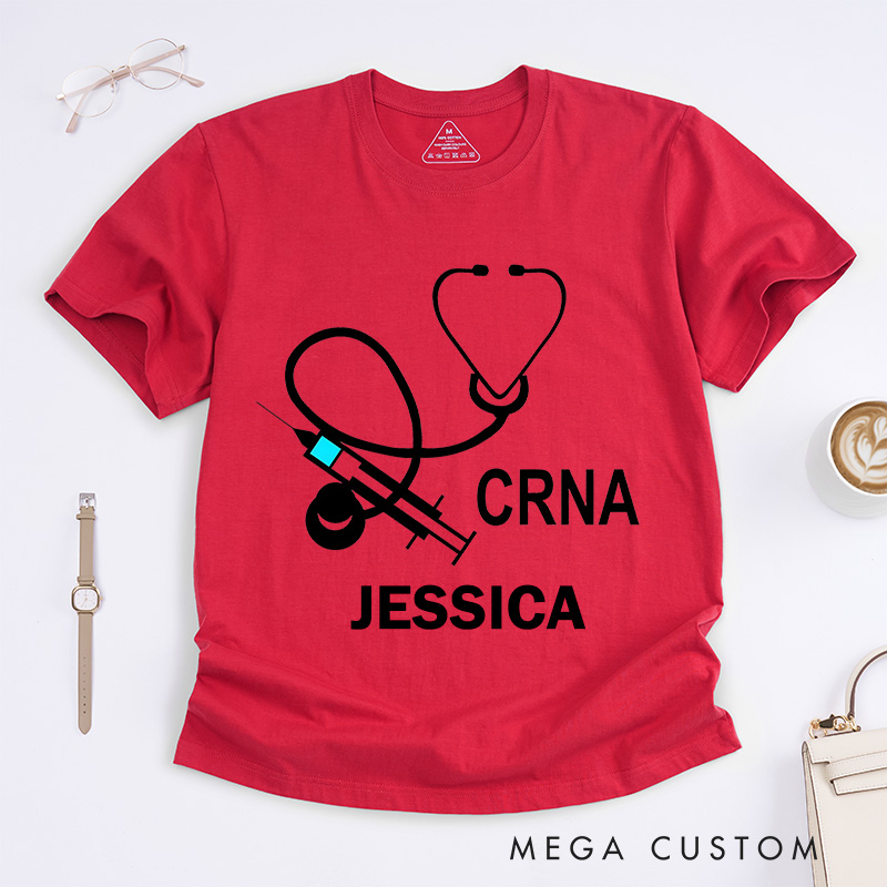 Personalized Nurse T-Shirts CRNA Essentials Fashion Design T-Shirts