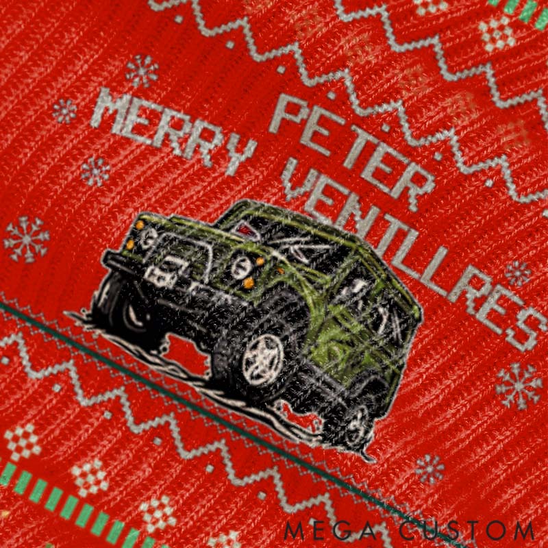 Personalized SUV Travel Merry Christmas Gift for Travel Lovers Ugly Sweater