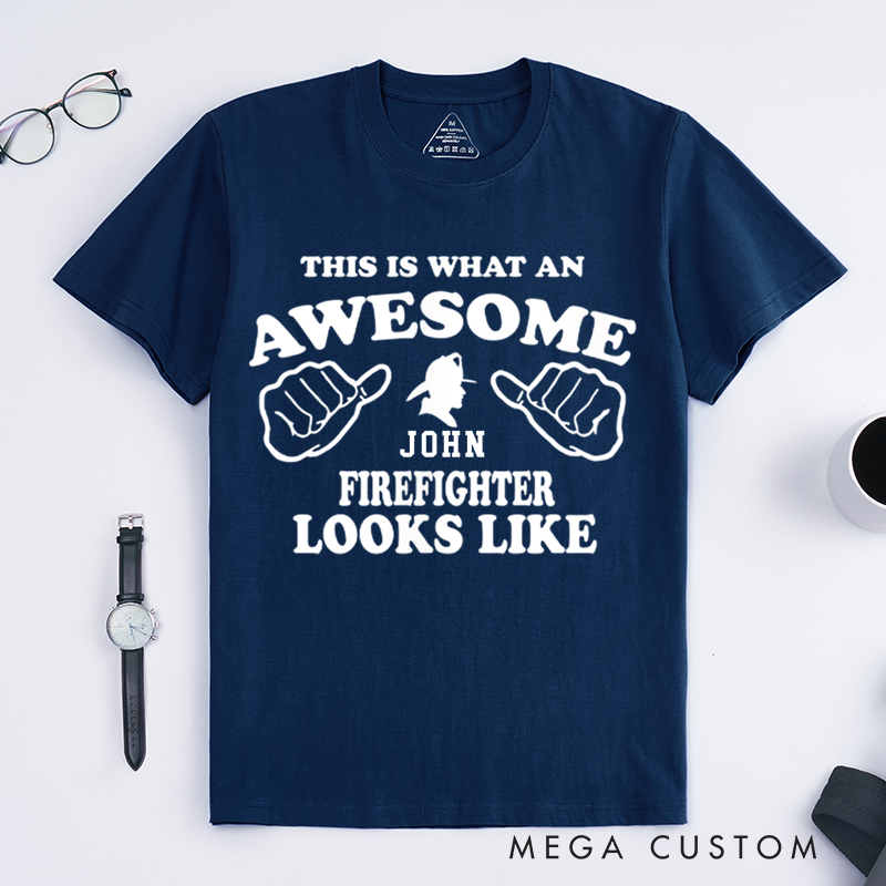 Personalized Fireman T-Shirt Awesome Firefighter Pride Design Gift for Firefighter T-Shirt