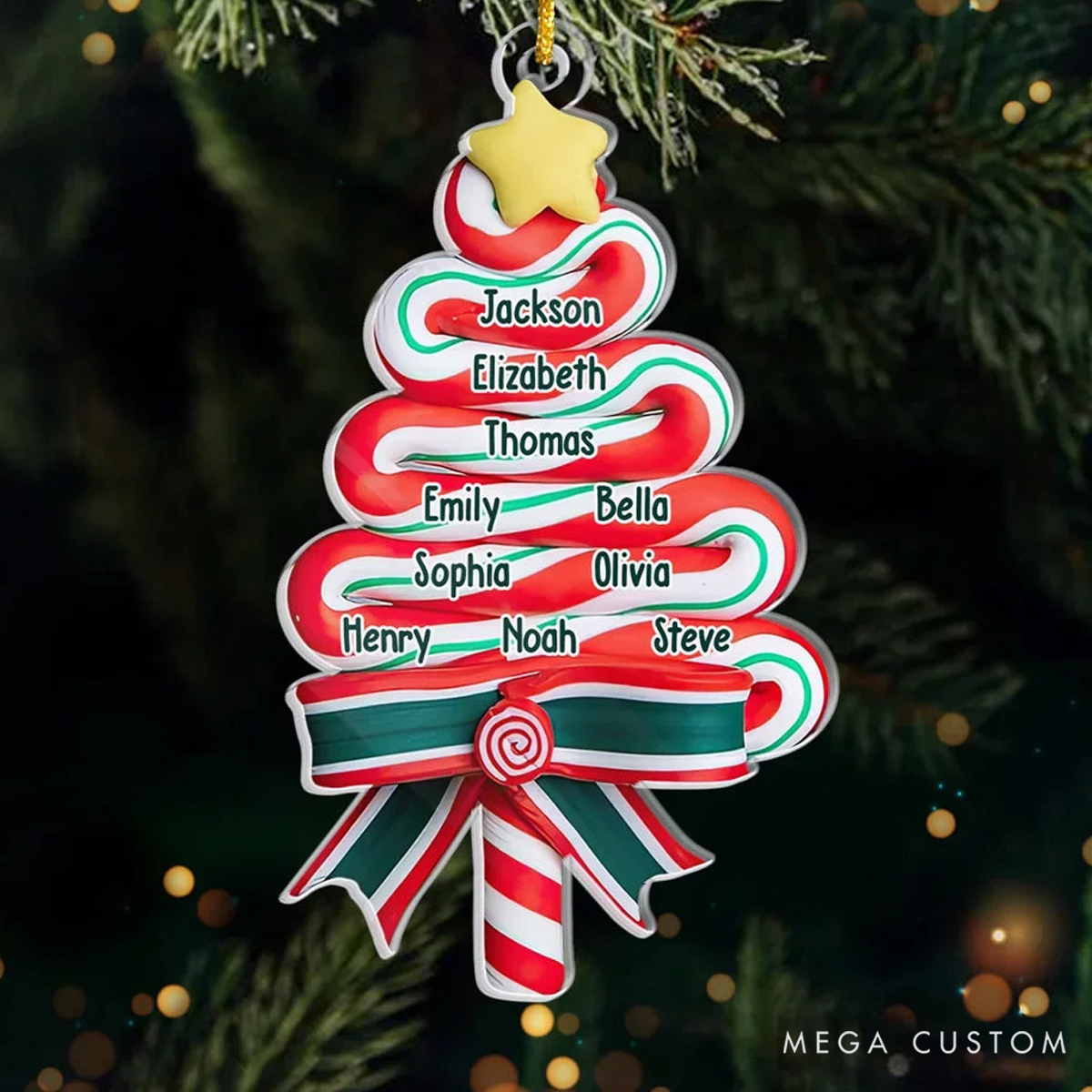 Personalized Acrylic Candy and Christmas Cheer Bring Gift and Happiness Christmas Ornament 
