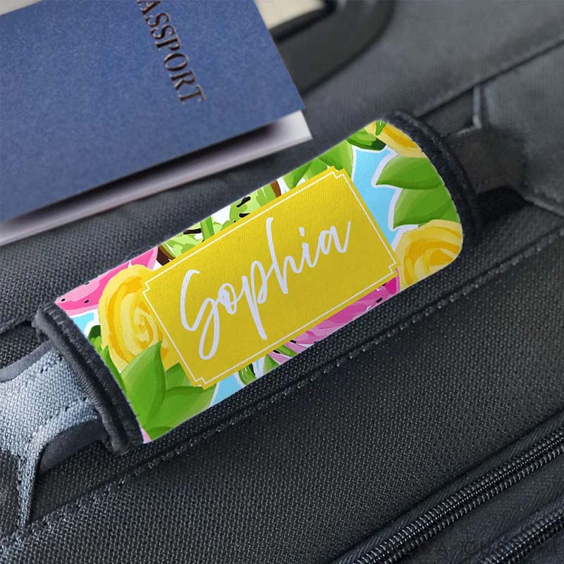 Personalized Summer Vacation Element Luggage Handle Wrap Travel Accessories Birthday Gift for Travel Lovers