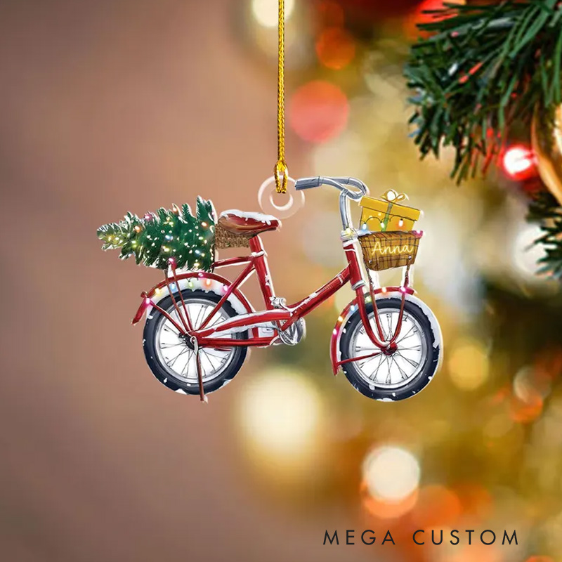 Personalized Bicycle Acrylic Christmas Ornaments Cycling Ornament Bicycle Gift Christmas Gifts for Bicycle Rider