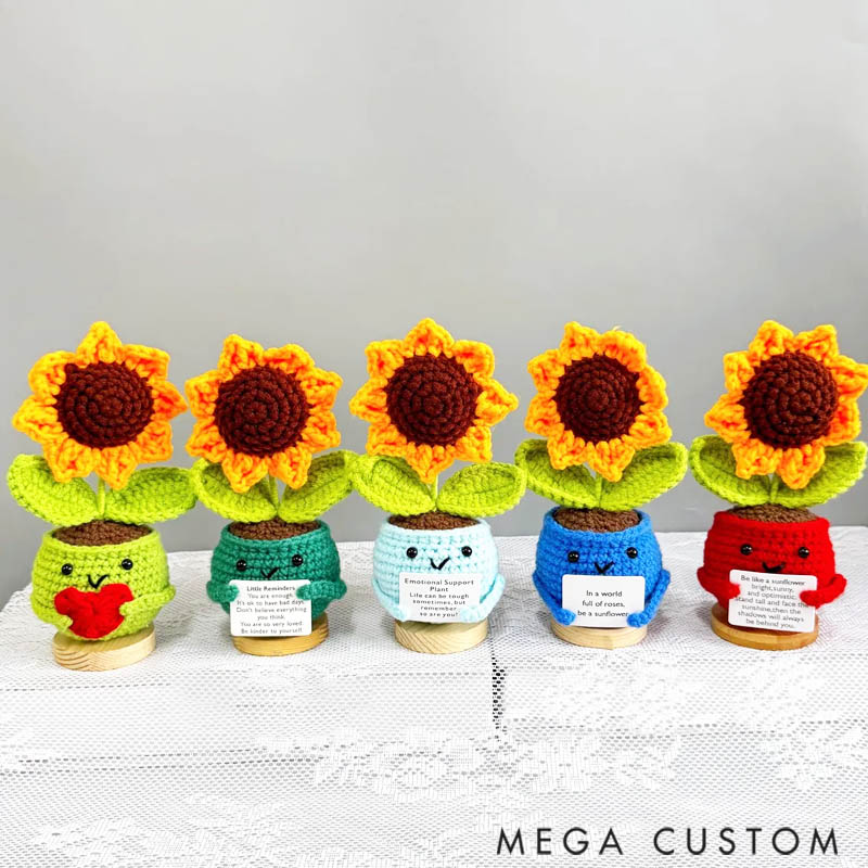 Personalized Crochet Sunflower Planter Home Decor Daily Positive Motivation Home Decor For Crochet Lovers