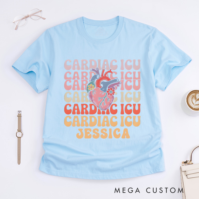 Personalized Nurse T-Shirts Cardiac ICU Fashion Design T-Shirts