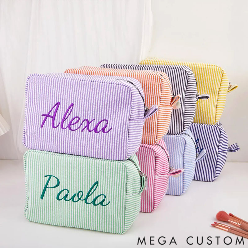 Personalized Monogrammed Toiletry Bag Makeup Bag Custom Travel Makeup Bag Large Capacity Storage Bag for Her