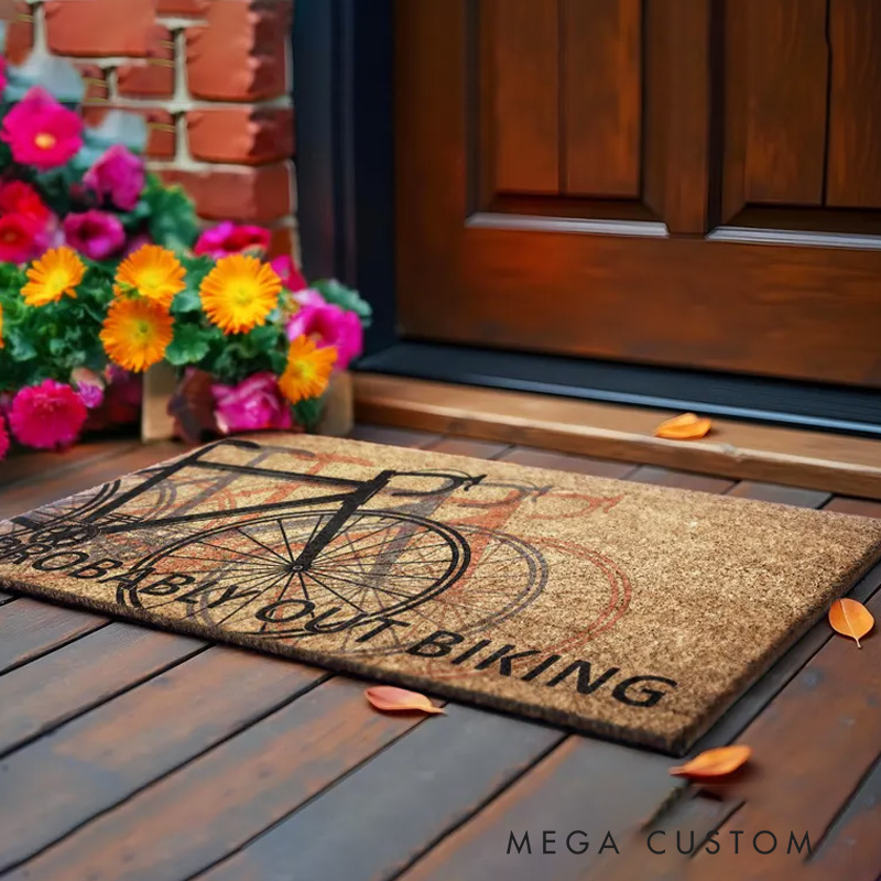 Personalized Welcome Funny Bike Doormats Welcome Mats Bicycle Coir Mats