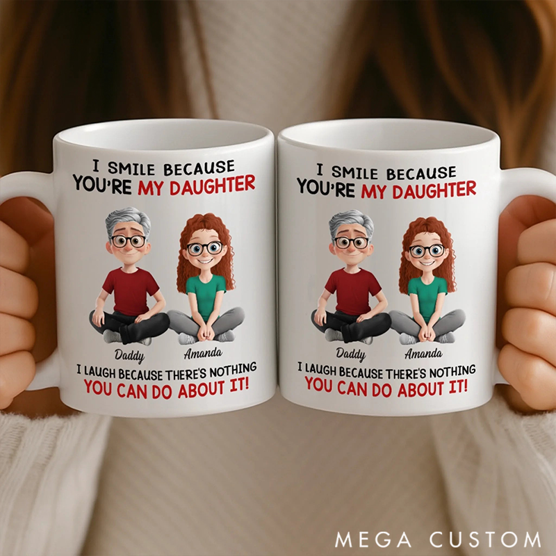 Personalized Love Served Daily Mug Gift for For Mom Dad Daughter