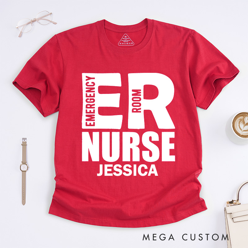 Personalized Nurse T-Shirts Emergency Room Nurse Fashion Design T-Shirts