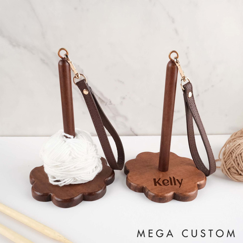 Personalized Vintage Wristband Yarn Spinner Portable Yarn Holder Crochet Yarn Spinner Crochet Gift