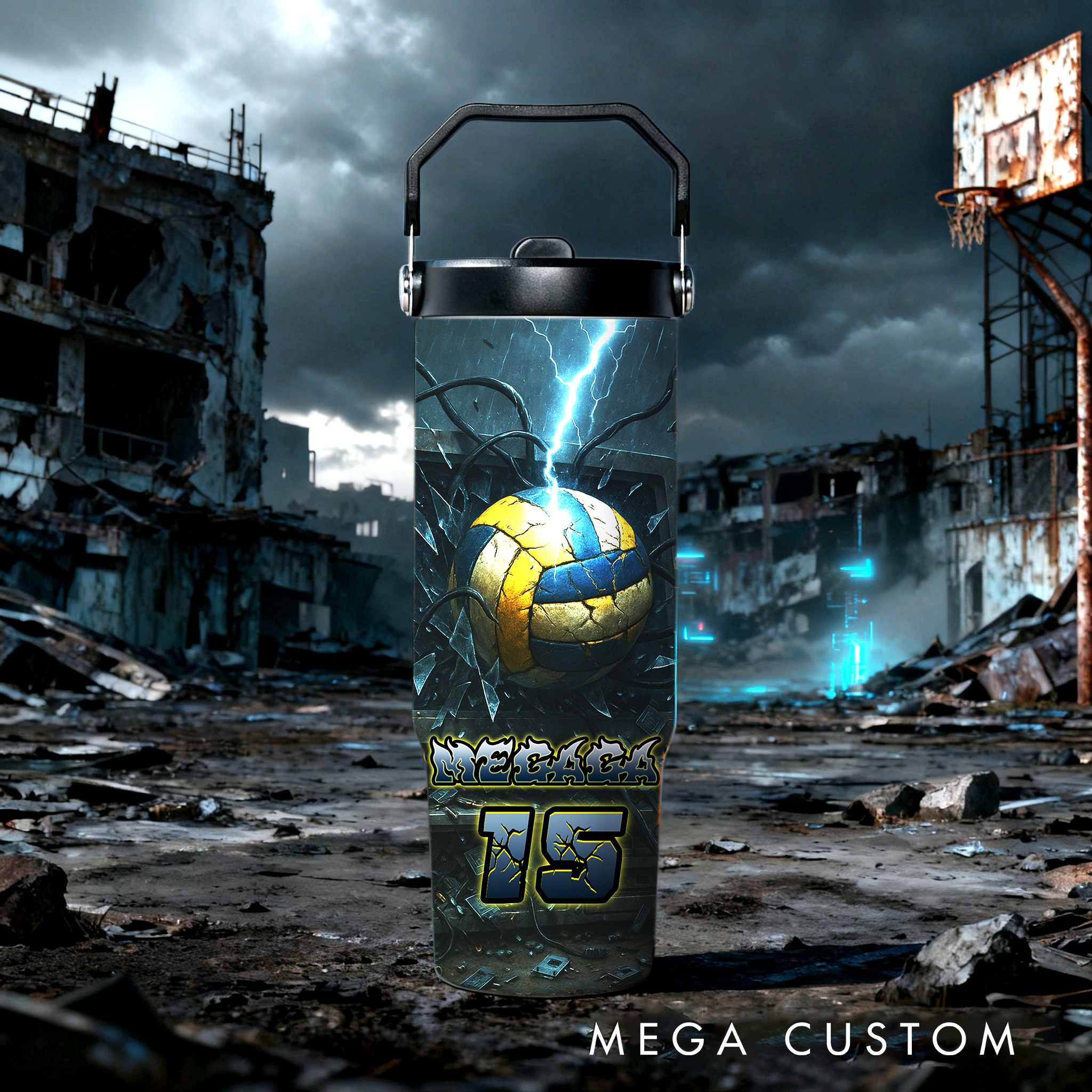 Personalized 30oz Sports Travel Mug, Customizable with Sport Type, Name, and Number, Making It The Perfect Gift for Athletes and Fans.