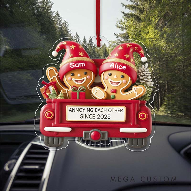 Personalized Couple Gingerbread Christmas Ornament Annoying Each Other Since for Newlyweds Couple Custom Name Ornaments for Husband Wife