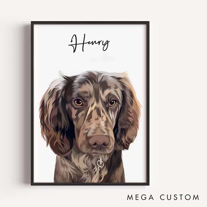 Personalized Pet Lover Hand illustrated Custom Portrait Pet Portrait