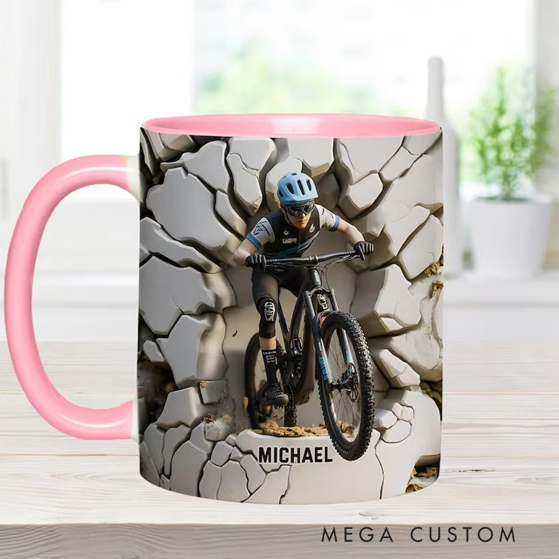 Personalized Dirt Bike Accent Mug Biker Accent Mug Bike Racer Coffee Cup Gift for Men for Cycling Lovers