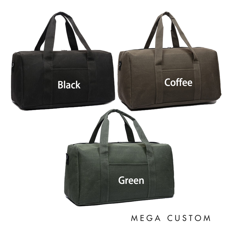 Personalized Police Travel Canvas Bag with Badge and Thin Blue Line American Flag Design Gift for Law Enforcement Officers