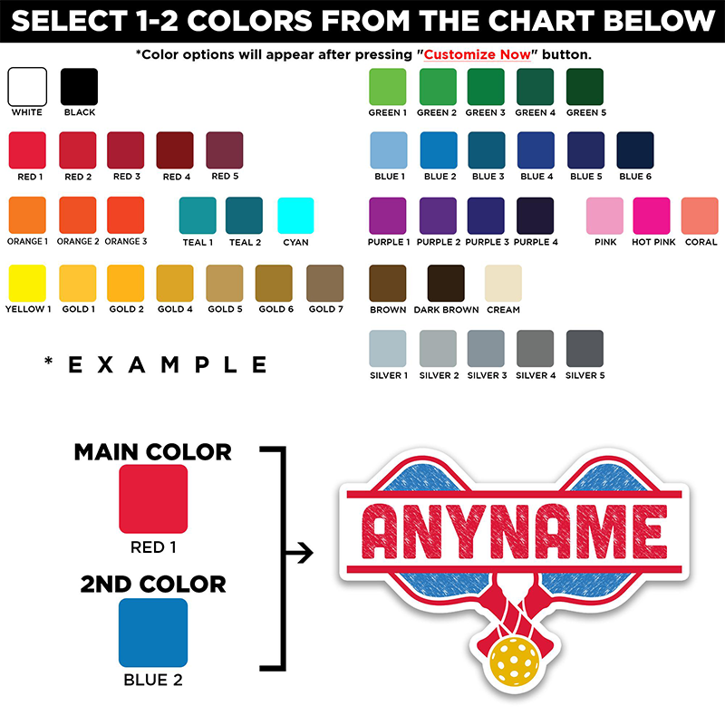 Personalized Pickleball Fridge Magnets with Custom Your Name for Laptop, Water Bottle