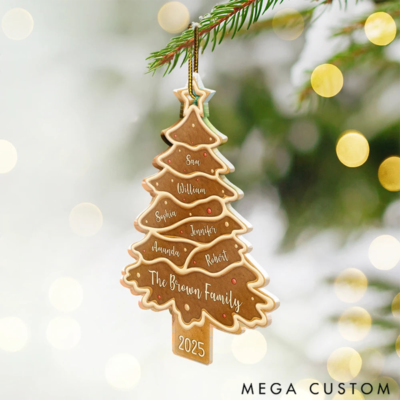 Personalized Family Ornaments Christmas Cookie Tree Family Bestie Custom Names