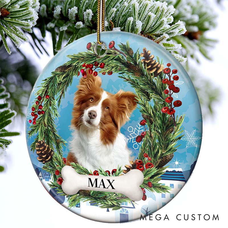 Personalized Pet Lover Custom Photo Lovely Pet Face Christmas Ornament