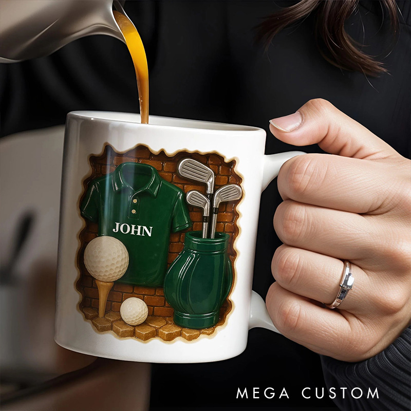 Personalized Golf Mug with Custom Name, Gift For Golf Lovers