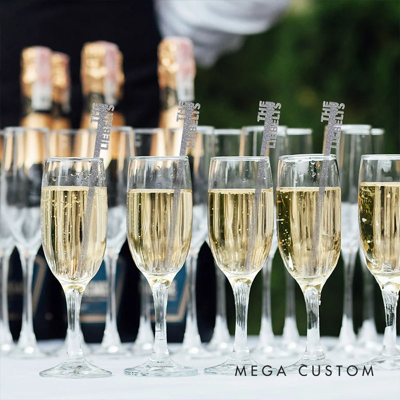 Personalized Wedding Drink Stirrers Custom Newlyweds Cocktail Stir Sticks New Couple Wedding Engagement Party Drink Tags Special Events Drink Stirrers
