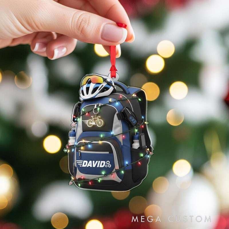 Personalized Custom Cycling Backpack Ornament Custom Name Bike Decor for Cycling Lovers