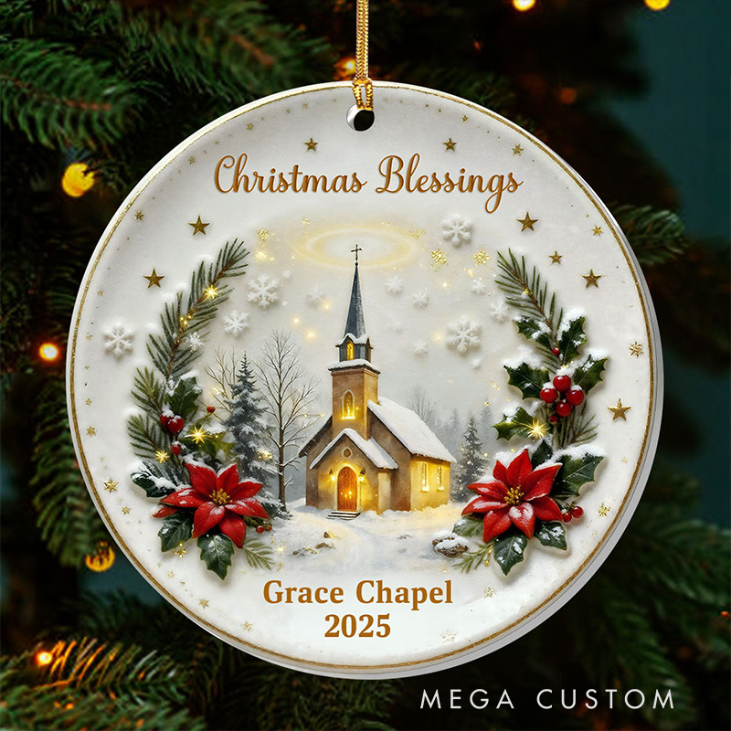 Personalized Christmas Blessings Acrylic Ornament with Name and Year Religious Gift Christmas Home Decor