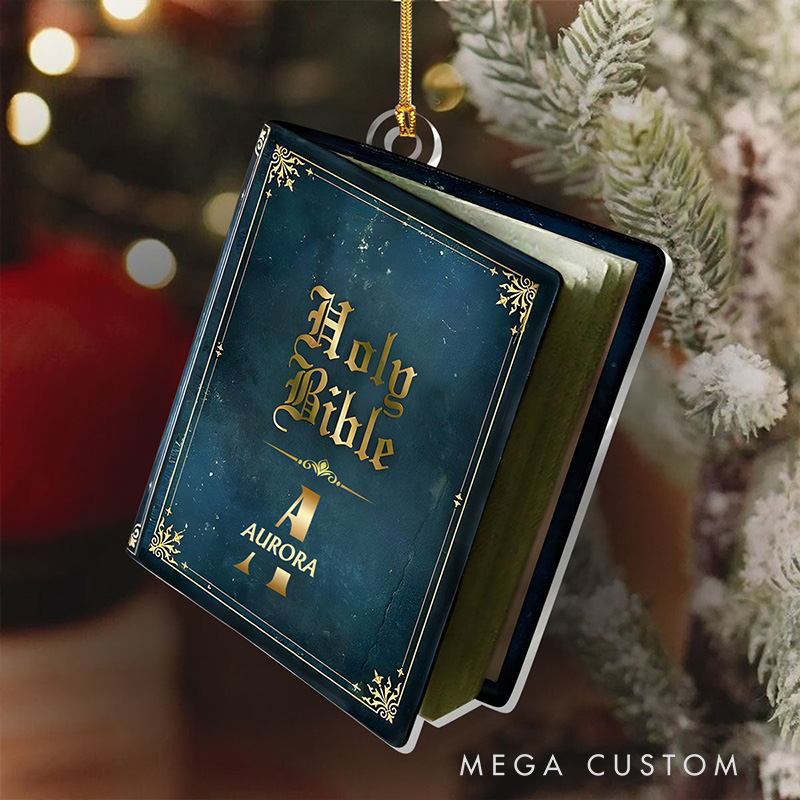 Personalized Holy Bible Acrylic Ornament with Name Home Decor Religious Gift for Christians