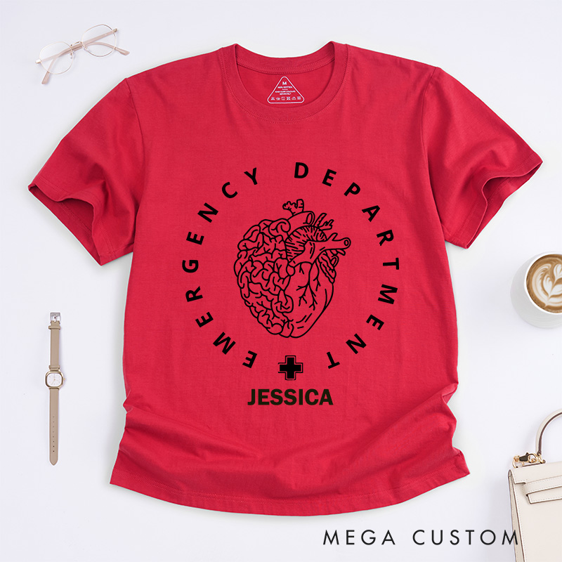 Personalized Nurse T-Shirts Heart of the Emergency Department Fashion Design T-Shirts