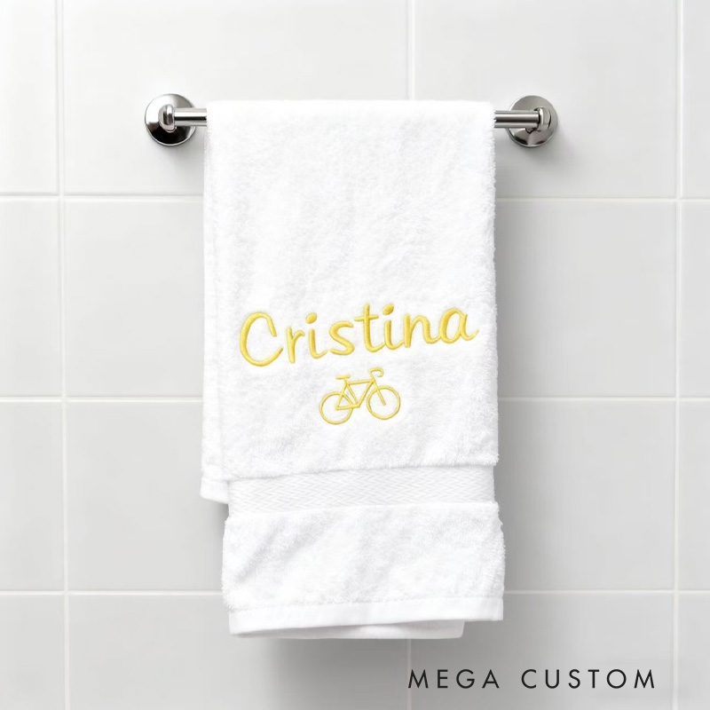Personalized Bike Sweat Towel Monogrammed Gym Towel Rider Gift for Triathletes Cyclist