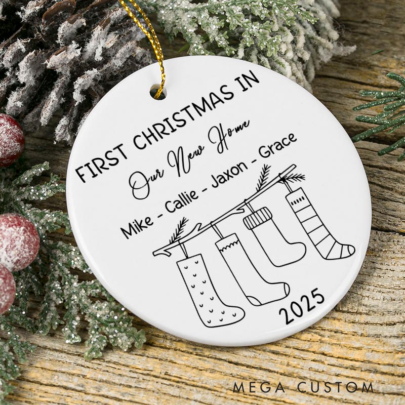 Personalized New Home Ornament Our New Home Ornament 2025 New House Christmas Ornament Housewarming Gift First Christmas in Our New Home Ornaments