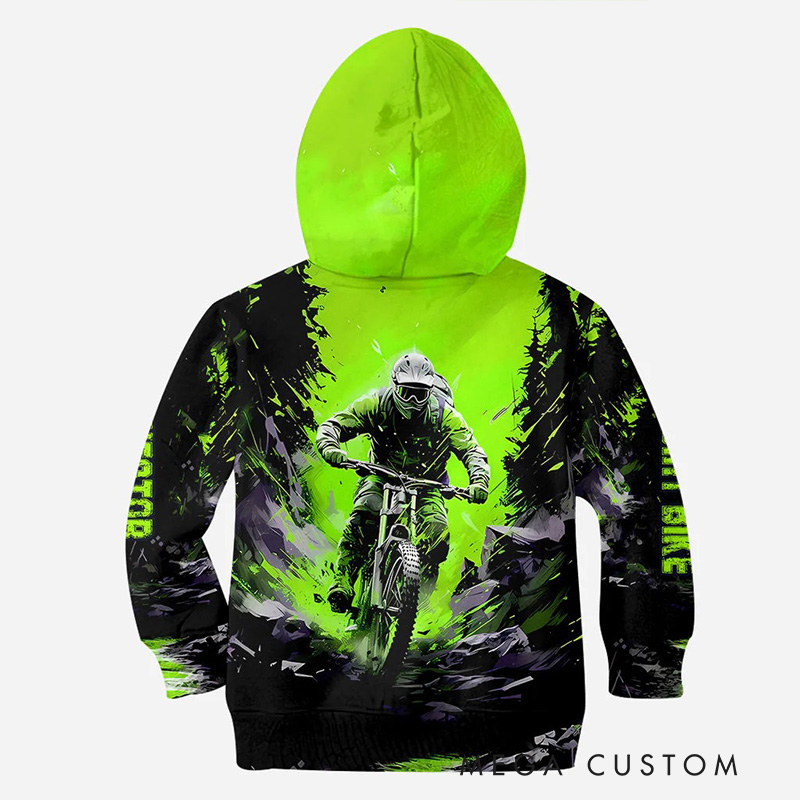 Personalized Dirt Bike All Over Shirt Hoodie Pullover Hoodie Custom Cycling Lover Hoodie Riding Sweatshirt Perfect Gift for Bikers and Outdoor Adventures