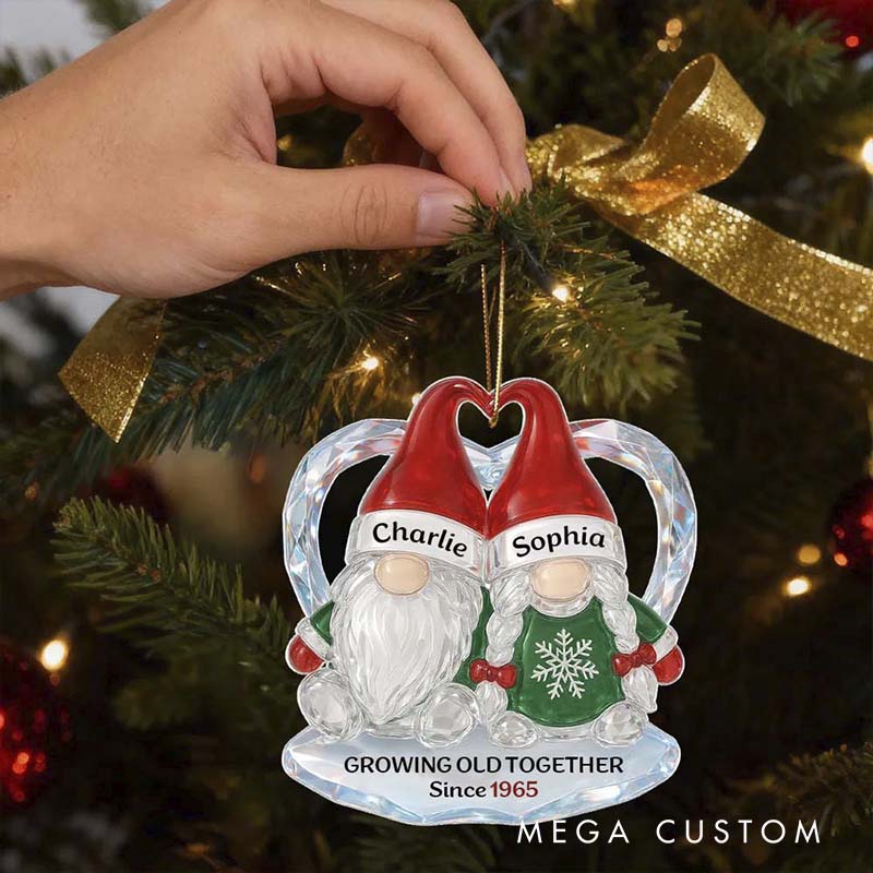 Personalized Growing Old Together Couple Christmas Ornament Custom Name Year Holiday Keepsake for Husband Wife