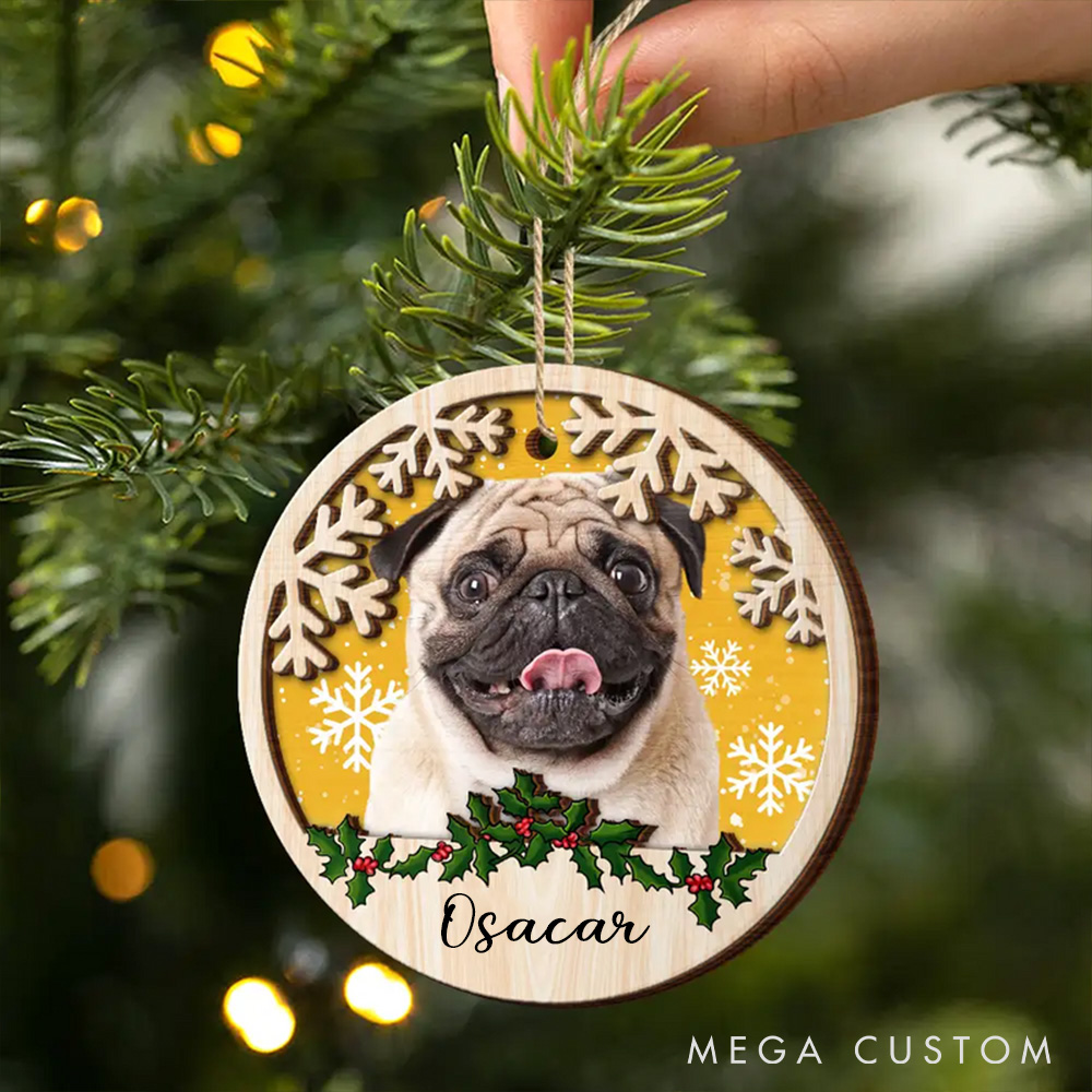 Personalized Pet Lover Custom Pet Photo Christmas Ornament