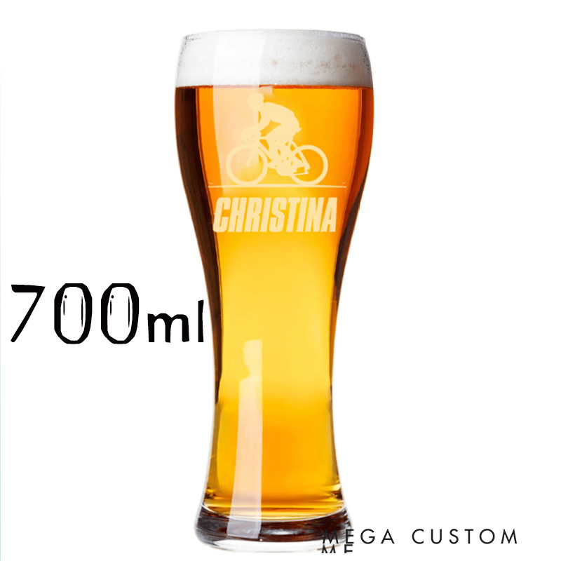 Personalized Biker Pint Glasses Whiskey Wine Beer Glassware Gift Cyclist Engraved Pint Glass for Cycling Lovers