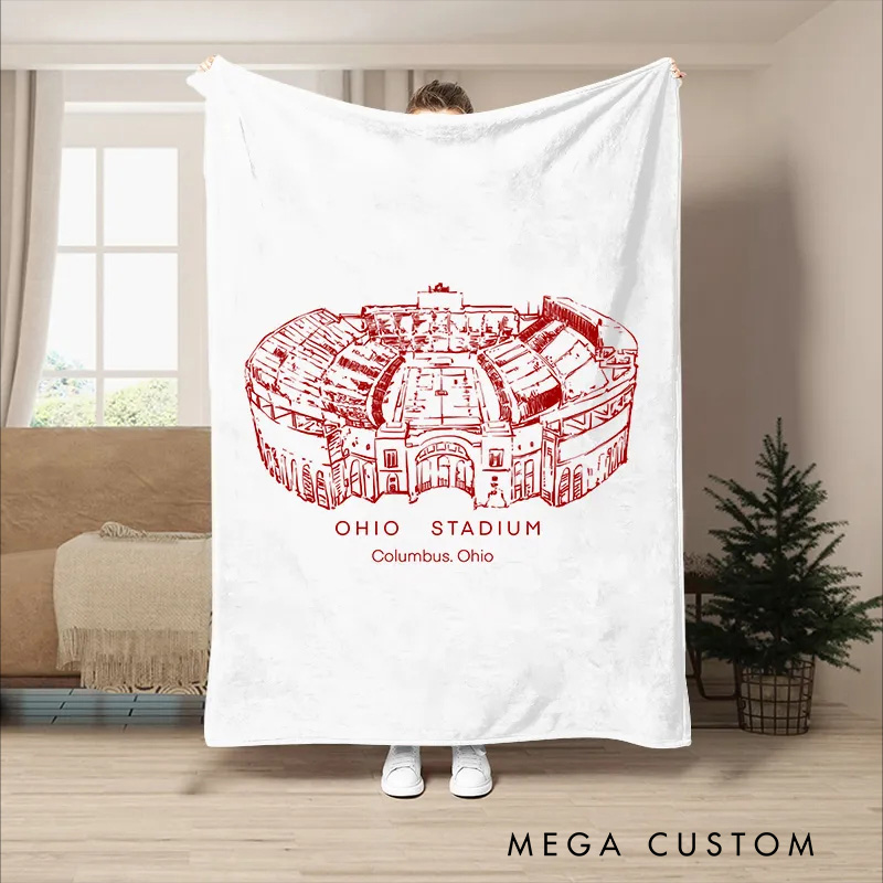 Personalized Ohio Stadium Football Blanket with Celebrate Your Favorite Venue in Style