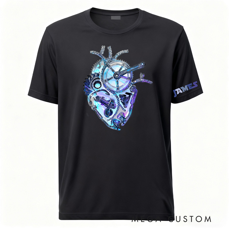 Personalized Classic Tshirt Cycling Short Sleeve Unisex T Shirt Anatomical Cycling Heart for Biker Cyclist